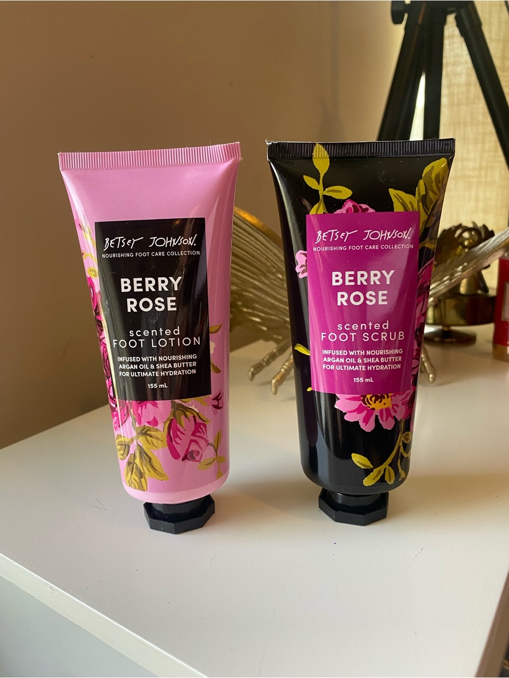 Betsey Johnson Berry Rose Foot Lotion & Scrub Duo - Pink & Black